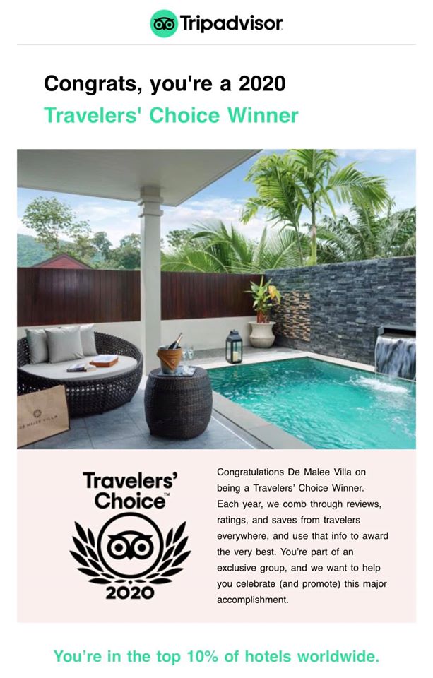 De Malee Villa is a 2020 Travelers' Choice Winner